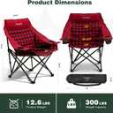 SUNNYFEEL 2 Pack Padded Oversized Camping Chairs for Adults, Heavy Duty Portable Folding Chair with Carry Bag, Side Pockets & Cup Holder, Supports 300 lbs, for Tailgating Hiking Picnic Backyard