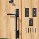 Cane Bolt Heavy Duty Gate Drop Rod 12 Inch Metal Gates Stopper for Wood PVC Vinyl Metal Fences Gates, Gate Ground Latches, Black Finish (1 Pack)