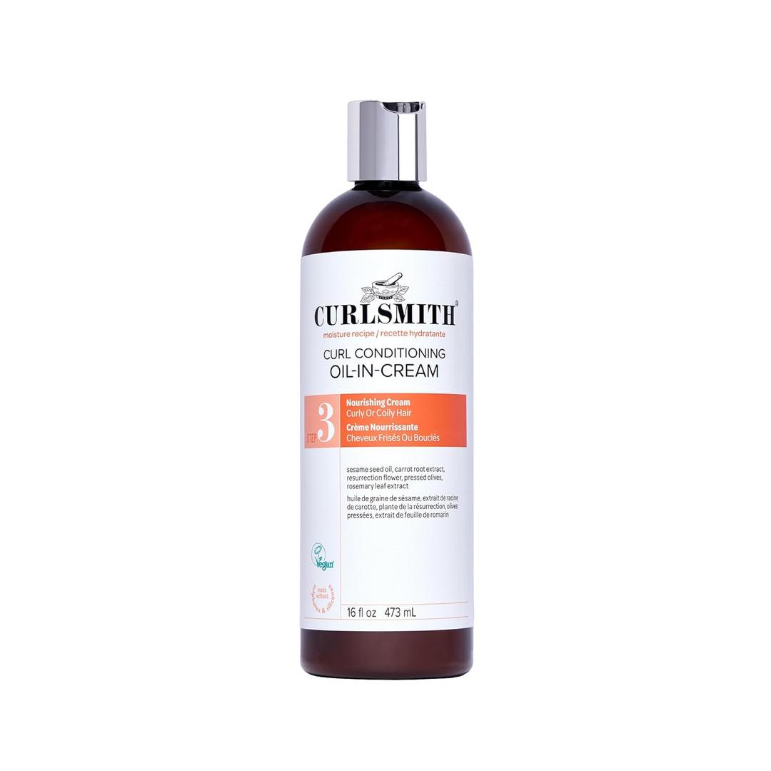 CURLSMITH Curl Conditioning Oil-in-Cream - Leave-In for Thick Curly Hair, Deep Moisture Curl Conditioner, For All Types, Vegan & Cruelty Free (16 Fl Oz (Pack of 1))