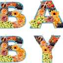 12" Cardboard Letter Shaped Mache Decorative Strawberries Fillable Sweets Candy Container Box (Blue BABY)