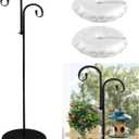 32-75" Shepherd Hook Stand, Adjustable Free Standing Pole Holder for Hanging Bird Feeders, Lanterns, Wreaths and Wind Chimes, Indoor and Outdoor Use on Patio, Yard or Porch