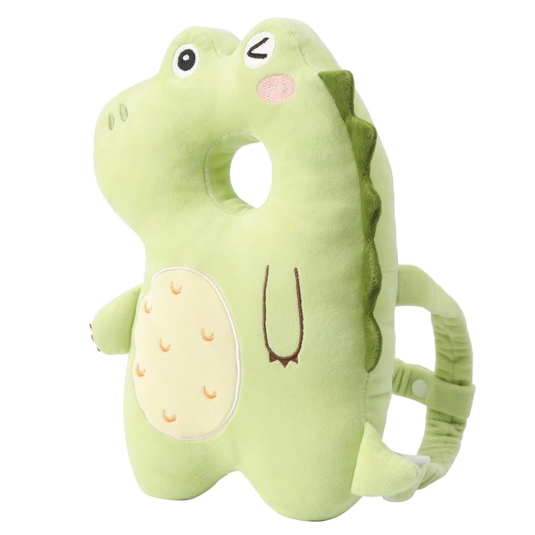 Baby Head Protector Backpack -Soft & Lightweight Pads - Prevents Bebes Backward Fall Dinosaur