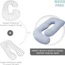 MOON PARK Pregnancy Pillows for Sleeping - 57 Inch U Shaped Full Body Maternity Pillow with Removable Cover - Support for Back, Legs, Belly, Hips - Pregnancy Pillow for Women - Grey