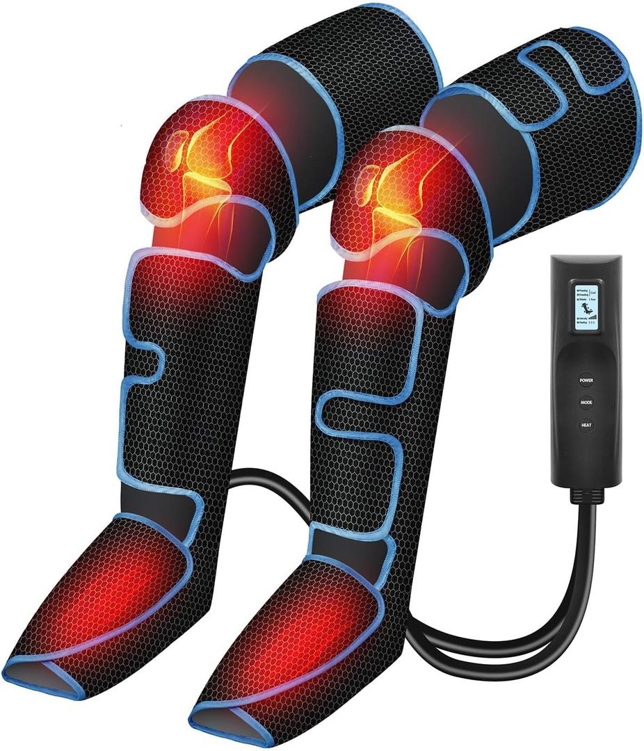 CuPiLo Leg Massager with Heat, FSA Eligible HSA Air Compression Leg Massager for Blood Circulation and Pain Relief,Muscle Fatigue,Cramps,Swelling and Edema