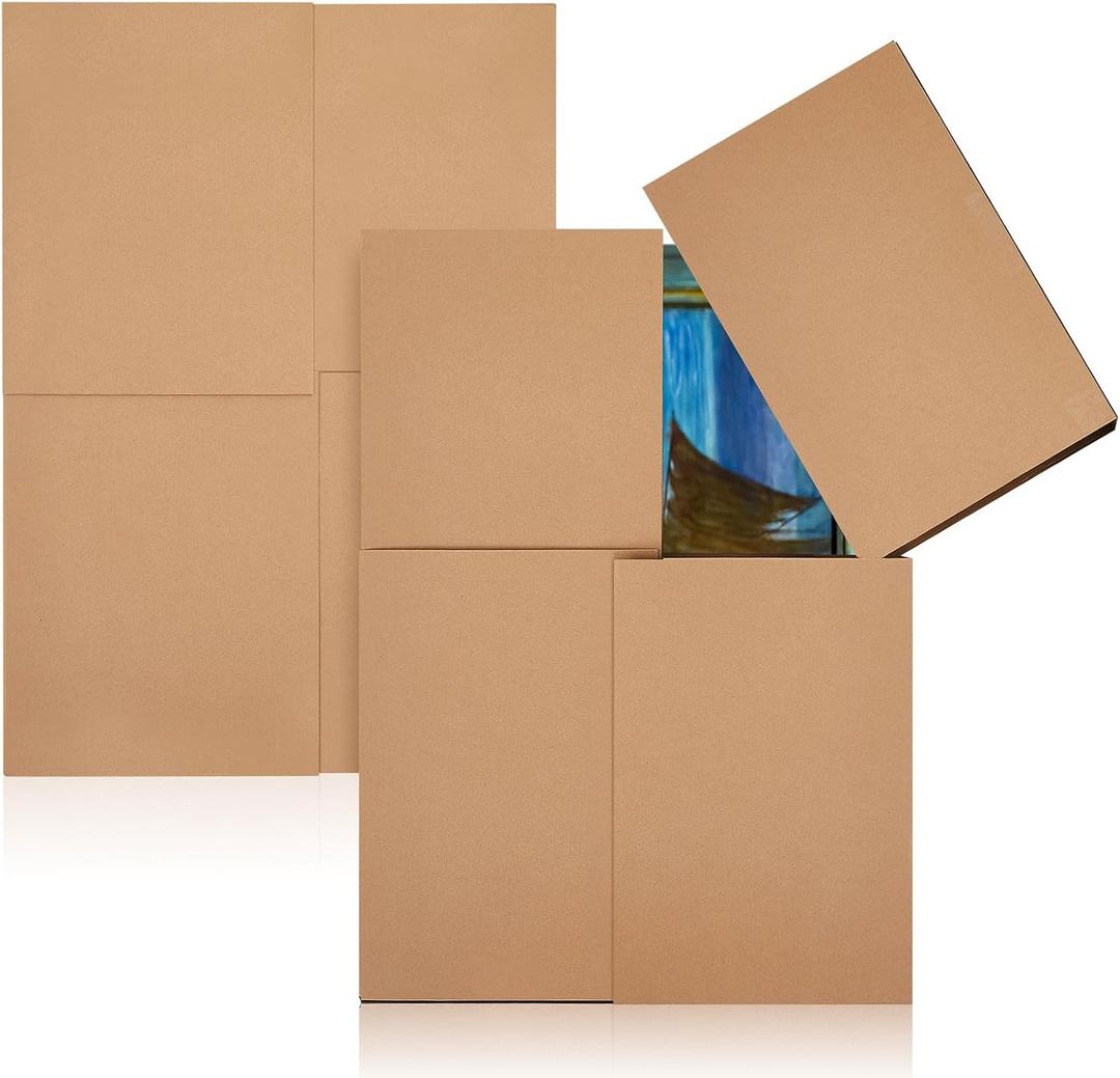 Ireer 2 Set Picture Shipping Box 40" x 60" x 4" Corrugated Cardboard Adjustable Boxes for Shipping TV Picture Mirror Moving Packing Glass Storage Supplies