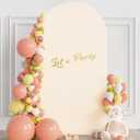 Wokceer 6.6FT Wedding Arch Cover Spandex Fitted Wedding Arch Stand Covers Round Top Chiara Arch Backdrop Cover for Birthday Party Ceremony Banquet Decoration Beige
