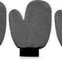 Remerry 3 Pcs Microfiber Mitt with Thumb for Cars Paint Mitt Wash Gloves Terry Weave Mitt Terry Dusting Mitt(Gray)