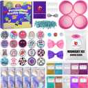 MUBYOK M436 Car Freshie Supplies Starter Kit with 1LB Scented Aroma Beads,4 inch Circle Silicone Molds and CardStock(Make 5 Freshies)