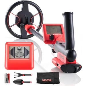 VEVOR Metal Detector, 6", Lightweight Metal Detector with LCD Display, IP68 Waterproof Search Coil, Adjustable 22.8"-33.8" High Accuracy Gold Detector, Easy to Use, for Detecting Gold Treasure Hunting | for Outdoor Gold Detecting Treasure Hunting, 22.8"-33.8" Adjustable Handle, High Precision, Easy to Use, with Digging Shovel