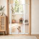 NiceTCU 56” Extra Tall Cat Gate for Doorway, 37.4-41.3" Wide Clear Gate