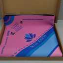 Mahjong Mat with Lotus & Butterfly Artwork - 32.4x32.4 Inch Hand-Painted Style Rubber Mat, Waterproof Surface, Anti-Slip Foldable Design for Asian-Themed Game Nights (Pink-Hehua)