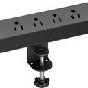 Desk Clamp Power Strip, Flat Plug Fast Charging Station, Desk Mount Surge Protector with PD 20W USB C Ports, Fit 1.7 inch Tabletop Edge Thick, Desktop Outlets for Home Office. (6FT) Black