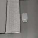 Wireless Keyboard and Mouse Ultra Slim Combo, TopMate 2.4G Silent Compact USB 2400DPI Mouse and Scissor Switch Keyboard Set with Cover, Batteries Included, for PC/Laptop/Windows/Mac - White