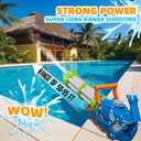 Gatling Electric Water Gun, 1500cc Squirt Water Pistol Toy Powerful Water Blaster 50-55 Feet Range, Automatic Super Water Soaker for Kids Summer Outdoor Swimming Pool Beach Party,Blue