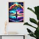 2 x QIOUOL 5D Diamond Art Kits for Adults Beginners,Dreamy Tree DIY Paint with Round Full Drill Diamonds Painting Mosaic Gems Art for Home Office Wall Decor 12x16 Inch