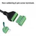 4PCS 1ft RJ12 to 6 Pin Screw Terminal,RJ12 Male Plug to Solderless 6P Screw Terminal Extender