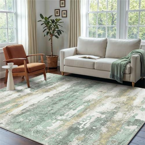BEIMO Area Rugs 3x5 for Living Room Bedroom, Modern Abstract Machine Washable Light Green Rug Soft Rug, Low Pile Floor Carpet with Non Slip Backing for Entryway BEIMO Area Rugs 3x5 for Living Room Bedroom, Modern Abstract Machine Washable Light Green Rug Soft Rug, Low Pile Floor Carpet with Non Slip Backing for Entryway