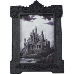 SIKOO Gothic Picture Frame 5x7 Ornate Victorian Black Vintage Picture Frames with Arch Design Tabletop and Wall Mount Display Gothic Victorian Decor