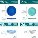 vancasso Bonita Stoneware Dinnerware Sets 24 Pieces Service for 6, Hand-Painted Spiral Dishes Set, Ceramic Kitchen Plates and Bowls Sets-Microwave and Dishwasher Safe (Blue,24 Pcs)