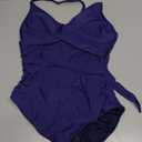 B2prity Women's One Piece Swimsuits Tummy Control Front Cross Bathing Suits Tie Back Slimming V Neck Swimwear Small