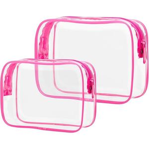 Clear Cosmetic Bags Makeup Bags Portable Waterproof TSA Approved Travel Toiletry Bags Organizer 2 Pack
