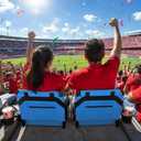 2pcs Stadium Seat for Bleachers with Back Support，Portable Bleacher Chairs with Back and Cushion，Includes Shoulder Strap and Cup Holder, 16.1 inches W x 11 inches L x 14 inches H