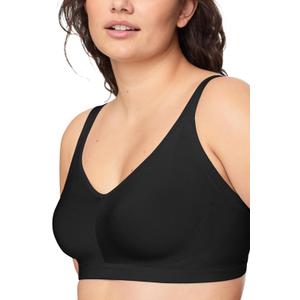 Warner's Women's Easy Does It Underarm-smoothing With Seamless Stretch Wireless Lightly Lined Comfort Bra Rm3911a (Medium, Rich Black)