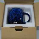 Midnight Blue Ceramic Coffee Mug 15oz - Handcrafted Artisan Mug with Large Comfortable Handle, Unique Design for Coffee Lovers, Dishwasher Safe