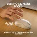 Logitech M240 Silent Bluetooth Mouse, Wireless, Compact, Portable, Smooth Tracking, 18-Month Battery, for Windows, macOS, ChromeOS, Compatible with PC, Mac, Laptop, Tablets - Off White