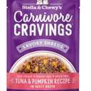 Stella & Chewys Carnivore Cravings Wet Cat Food - Premium Pouches - Grain Free, High Protein Tuna & Pumpkin - Perfect for Picky Eaters - Complete Meal or Topper (2.8 oz, 12 Pack) (EXP 05/24/27)