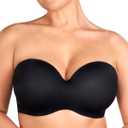 HSIA Strapless Bra for Women Large Bust Seamless Underwire Plus Size Convertible Bandeau Bra 40 DDD Black