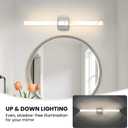 Modern Bathroom Vanity Light 30 inch, 20W Dimmable 5CCT Led Bathroom Light Fixture Over Mirror, Brushed Nickel Bar Vanity Light with Faux Marble Resin Shade for Bathroom Mirror Restroom
