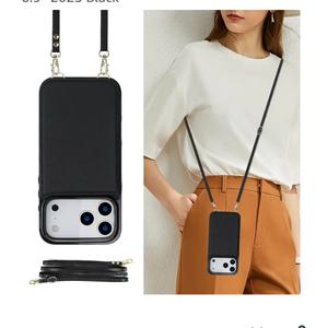 for iPhone 17 Pro Wallet Case with Card Holder, PU Leather RFID Blocking Kickstand for Women and Men, Crossbody Wallet Case for iPhone 17 Pro (Black)