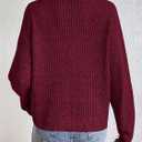Womens Sweaters Casual Drop Shoulder Long Sleeve V Neck Pullover Tops Trendy Fall Fashion Clothes 2026 (Red, XXL)