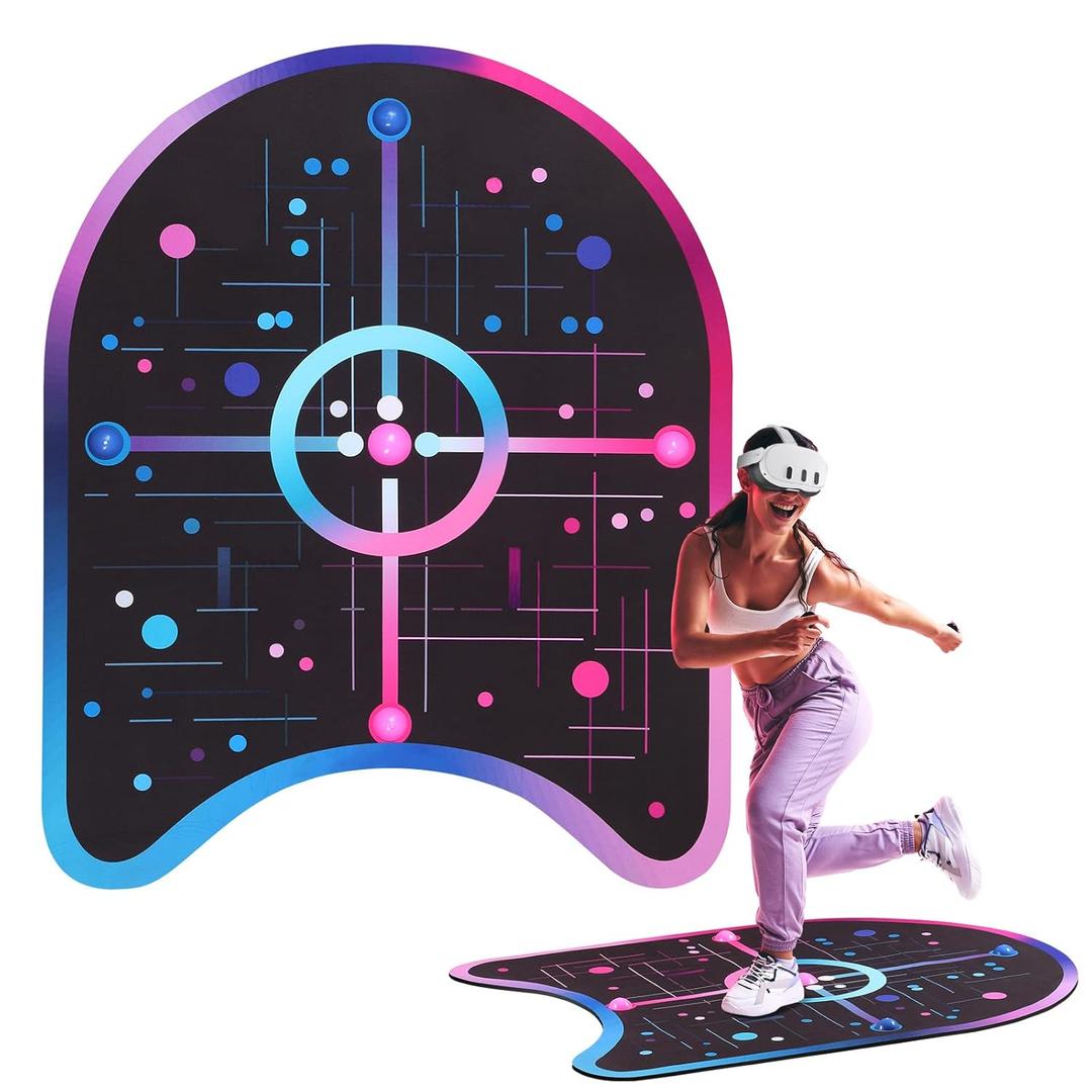 VR Mat for Meta Quest 3 VR FlexSpace Mat Accessories Boundary Awareness Carpet with Anti-Slip Base and Comfort Foam for Gaming Workouts(Non-Circular)