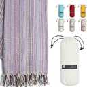 BAY LAUREL Turkish Beach Towel with Travel Bag 39 x 71 Quick Dry Sand Free Lightweight Large Oversized Towels Light