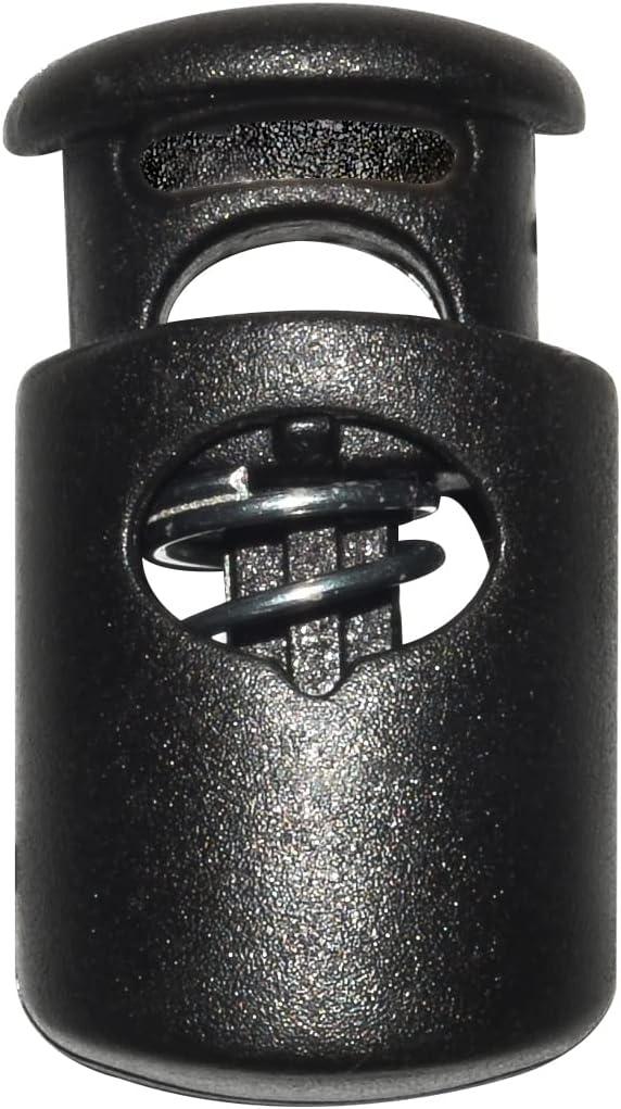 Flyshop 50 Count Small Black Oval Ellipse Barrel Cord Locks Toggles, 20mm x 10mm x 7mm