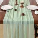 2 Pack Sage Green Cheesecloth Table Runner Fall Thanksgiving 120 Inch Rustic Boho Cheese Cloth 10FT Farmhouse Gauze Table Runner for Wedding Decor Baby Shower Holiday Party Home Decorations