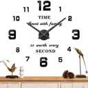 Mintime Modern Frameless DIY Wall Clock Large 3D Wall Watch Mirror Numbers for Home Office Decorations