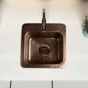 Monarch Abode Kitchen & Bar Sink 15-inch Baxter Drop in Small Bar Sink, Hand Hammered Pure Copper Sinks with Faucet Hole for Wet Kitchens, Decorative Kitchen Sinks, Single Drop in RV Sinks