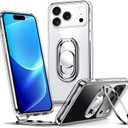 Shields Up for iPhone 17 Pro Max Case with Stand, Phone Case Clear with Double Ring Holder [Adjustable & Foldable] Shockproof Protective Cover for iPhone 17 Pro Max 6.9 inch - Clear