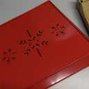 28" Christmas Tree Collar for Pencil Tree, Metal Tree Collar with Hollow-Out Snowflake Design, Pet-Proof Christmas Tree Collars for Artificial Trees, Secure & Reusable Holiday Decor (Red)