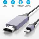 [Apple MFi Certified] Lightning to HDMI Cable Adapter for iPhone,1080P Lightning to HDMI Digital AV Adapter HDTV Cord Compatible with iPhone 14 13 12 11 Pro Max XS XR X 8 to TV Projector Monitor