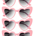 Flutesan 6 Pair Heart Sunglasses Bulk Bachelorette Sunglasses Heart Shaped Eyeglasses Party Favor for Women Summer Holiday