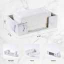 Marble White Napkin Holder for Bathroom, Countertop Paper Towel Dispenser for Kitchen, 10"L x 6"W for Multifold, C Fold, Trifold, Z Fold - Disposable Hand Towel Organizer, Guest Towels Holder