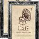 11x17 Picture Frame with Real Glass set of 2-Vintage Frames - Antique Style Frames for Wall - Ornate Frame for Rustic Black Office or Home Decor Display Family Friends Wedding Gift