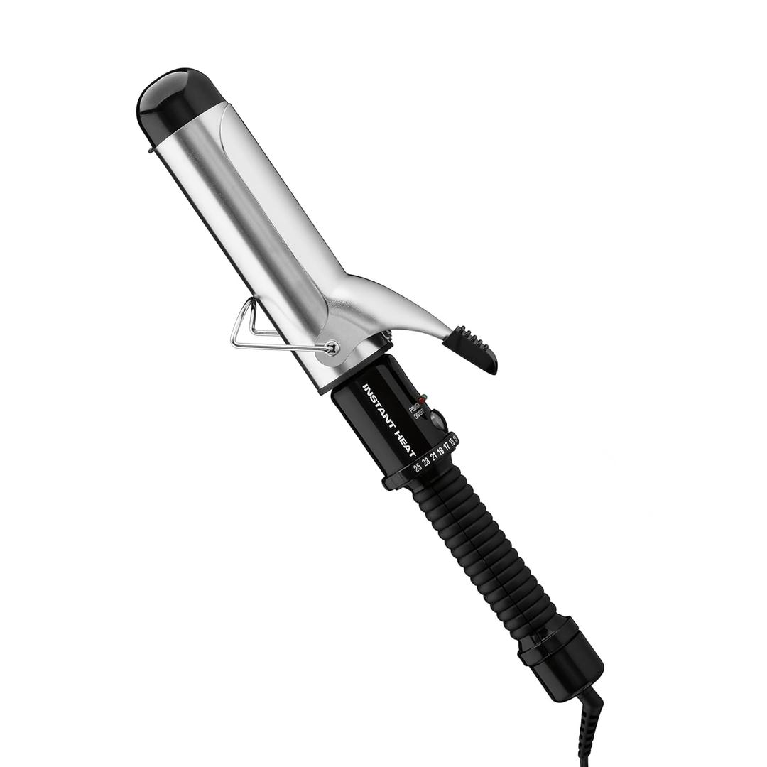 Conair Instant Heat 1 Inch Curling Iron, 1-Inch Barrel Hair Curler Produces Soft Waves and Loose Curls, 25 Heat Settings, Dual Voltage, For Use on Medium and Long Hair, Black
