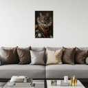 Animal Canvas Wall Art Funny Cat Poster Renaissance Royal Cat Portrait Picture Print for Living Room Bedroom Hallway Decor Framed(Artwork-3,16"x24")