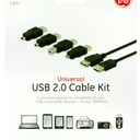 Set of 3, GE USB, Acoustic Audio Cable, Pink Cable