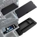 Center Console Organizer Cover for Ford F150 Accessories 2021-2024 2025 & Lightning XLT 2022 2023 2024 Middle Console Secret Pocket Lid Interior Hidden Storage Compartment Tray with USB Holes, 2PCS